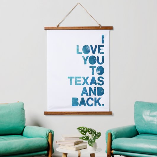 水彩愛するテキサス州と背中 吊り下げ型タペストリー (リビング)