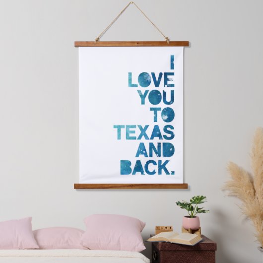 水彩愛するテキサス州と背中 吊り下げ型タペストリー (寝室)