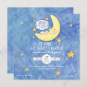 水彩愛する月に戻る赤ちゃんシャワー 招待状 (正面/裏面)