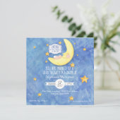 水彩愛する月に戻る赤ちゃんシャワー 招待状 (スタンド正面)