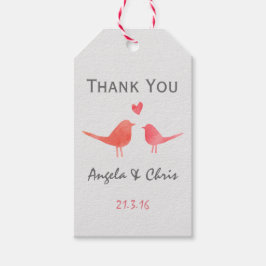 水彩愛の鳥婚式 ギフトタグ