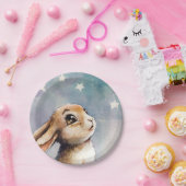 水彩愛らしいウサギ ペーパープレート (パーティー)