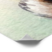 水彩愛らしいウサギ ポスター (角)