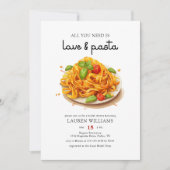 水彩愛イタリアンとパスタブライダルシャワー 招待状 (正面)