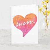 水彩愛ハートマザーズデイカード カード (黄色い花)