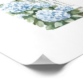 水彩愛国ブルーアジサイコテージガーデン ポスター (角)