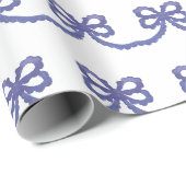 水彩愛国ブルー弓 ラッピングペーパー (ロールコーナー)