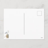 水彩愛国レッドホワイト&ブルービーチシーン シーズンポストカード (裏面)