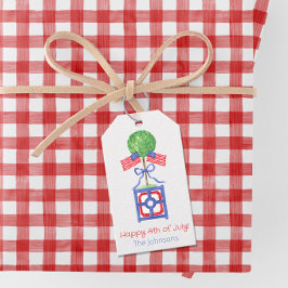 水彩愛国的なアメリカ国旗のイタリア ギフトタグ