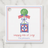 水彩愛国的なアメリカ国旗のイタリア フェイバータグ (正面)