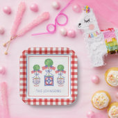 水彩愛国的なアメリカ国旗のイタリア ペーパープレート (パーティー)