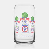 水彩愛国的なアメリカ国旗のトピアリーギフト ガラス缶 (正面)