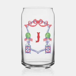 水彩愛国的なアメリカ国旗のトピアリークレスト ガラス缶