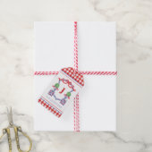 水彩愛国的なアメリカ国旗のトピアリークレスト ギフトタグ (より糸付き)