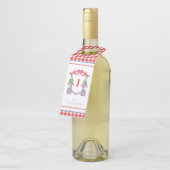 水彩愛国的なアメリカ国旗のトピアリークレスト ボトルネックタグ (アングル)