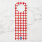 水彩愛国的なアメリカ国旗のトピアリークレスト ボトルネックタグ (裏面)