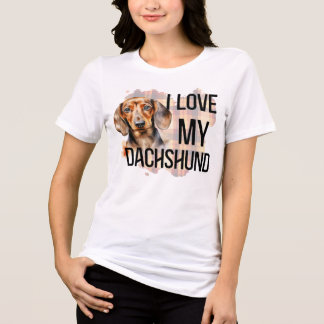水彩愛愛愛愛愛愛愛愛犬 トライブレンドTシャツ