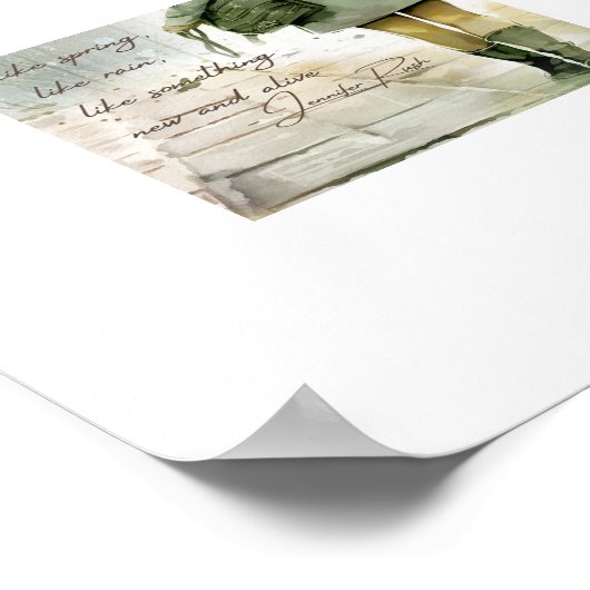 水彩感動的引用文ホープin the Rain ポスター (角)