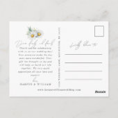 水彩感謝していデイジー写真の結婚はがき ポストカード (裏面)