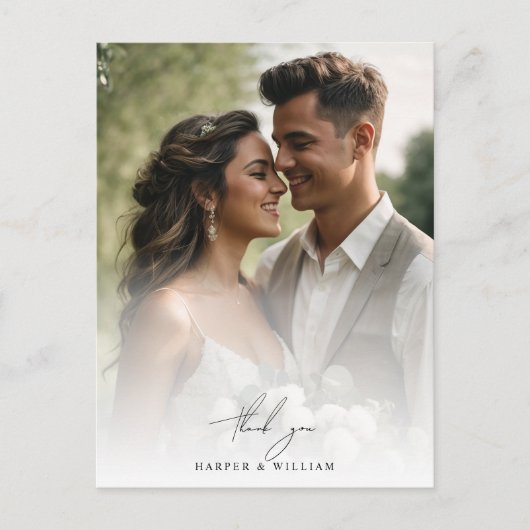 水彩感謝していデイジー写真の結婚はがき ポストカード (正面)