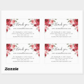 水彩感謝してい花ビジネス情報 長方形シール (シート)