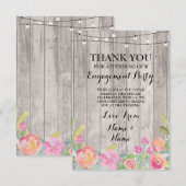 水彩感謝ウェディングエンゲージメントフラワー 招待状 (正面/裏面)