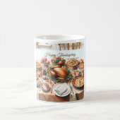 水彩感謝祭イラストレーション コーヒーマグカップ (中央)