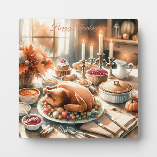 水彩感謝祭イラストレーション フォトプラーク (正面)