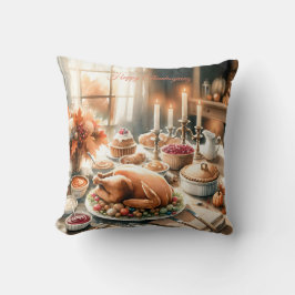 水彩感謝祭イラストレーションTシャツ クッション