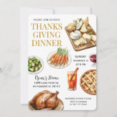 水彩感謝祭ディナー 招待状 (正面)