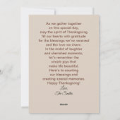 水彩感謝祭トルコとカボチャ シーズンカード (裏面)