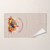 水彩感謝祭トルコとカボチャ ハンドタオル (ハンドタオル)