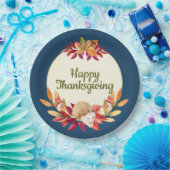 水彩感謝祭ハリネズミ、どんちゃん、ベリー ペーパープレート (パーティー)