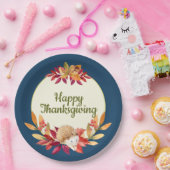 水彩感謝祭ハリネズミ、どんちゃん、ベリー ペーパープレート (パーティー)