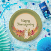 水彩感謝祭バニー、どんちゃん、ベリー ペーパープレート (パーティー)