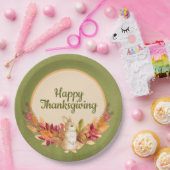 水彩感謝祭バニー、どんちゃん、ベリー ペーパープレート (パーティー)
