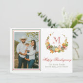 水彩感謝祭モノグラムリース写真 シーズンカード (スタンド正面)