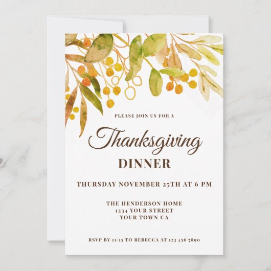 水彩感謝祭 招待状 (正面)