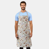 水彩房穂花模様 エプロン (着用した状態)