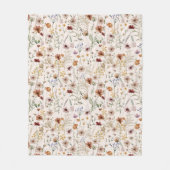 水彩房穂花模様 フリースブランケット (正面)