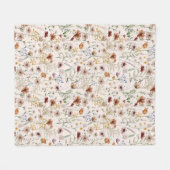 水彩房穂花模様 フリースブランケット (正面(横))