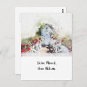 水彩扉新住所案内はがき ポストカード (正面/裏面)