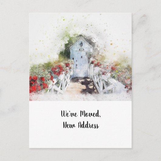 水彩扉新住所案内はがき ポストカード (正面)
