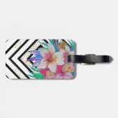 水彩手の熱帯絵を描の花 ラゲッジタグ (裏面横)