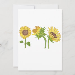 水彩手ひまわり絵を描咲き 招待状