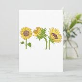 水彩手ひまわり絵を描咲き 招待状 (スタンド正面)