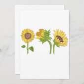 水彩手ひまわり絵を描咲き 招待状 (正面/裏面)