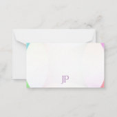 水彩手モダン書きモノグラム ノートカード (裏面)