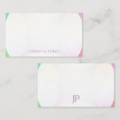 水彩手モダン書きモノグラム ノートカード (正面/裏面)