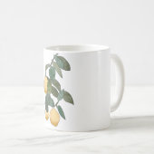水彩手レモ絵を描ンツリーブランチ コーヒーマグカップ (正面右)
